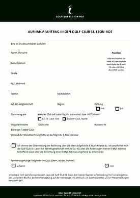 Bild des Aufnahmeformulars