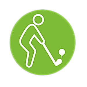 Grünes Icon mit Golfer